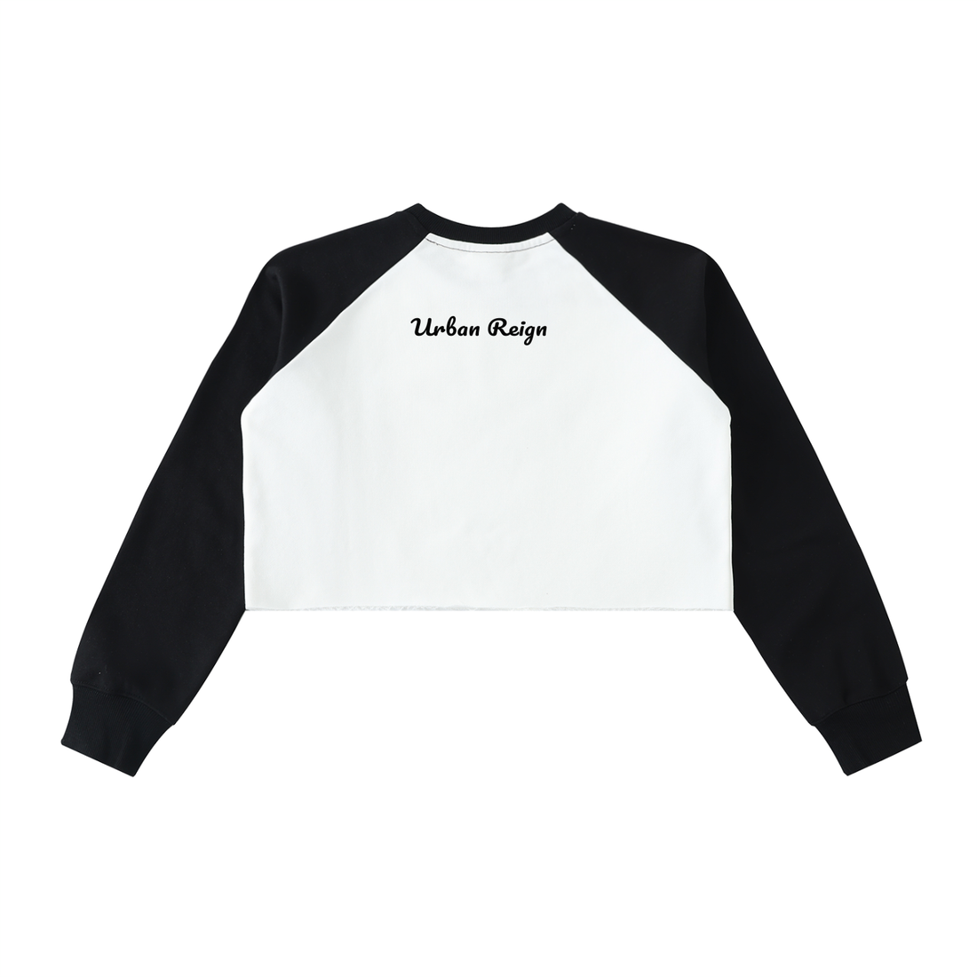Raw-Hem Color-Block Raglan Crop Sweatshirt