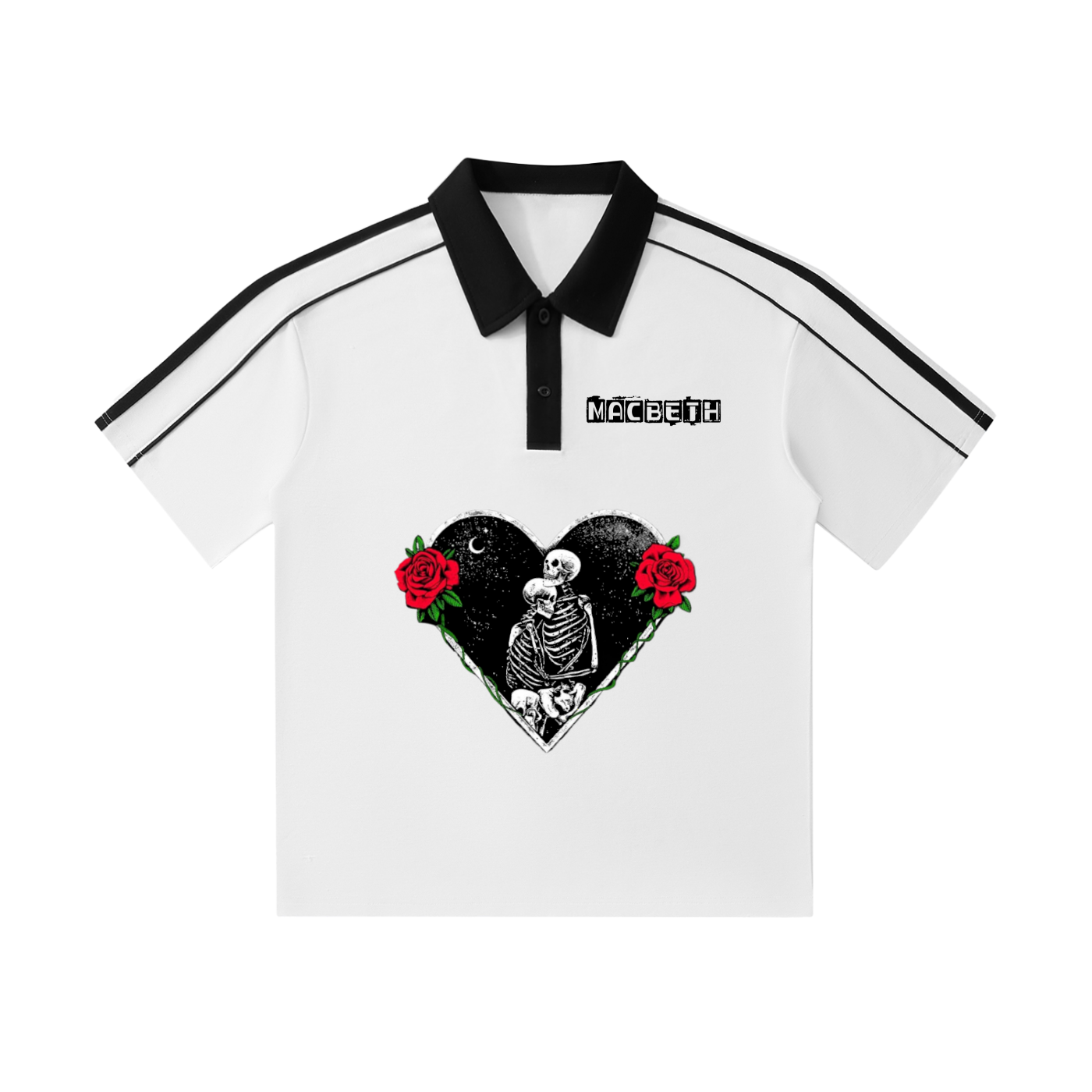 Contrast Collar Short-Sleeve Polo Shirt