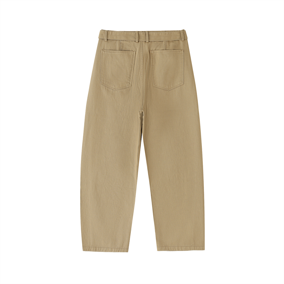 Belted Barrel-leg Chino Pants