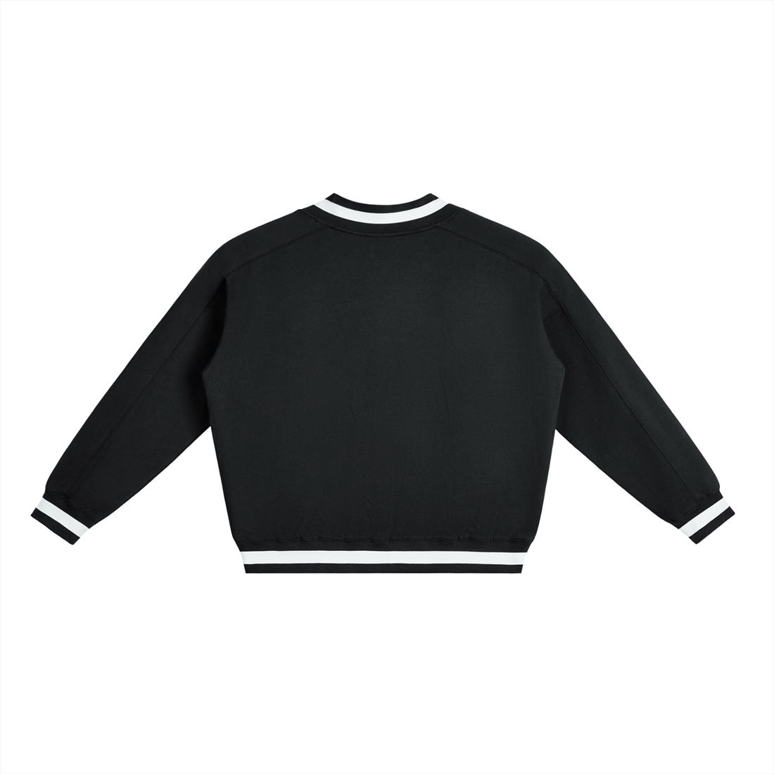 V-Neck Contrast Collar Boxy Sweatshirt